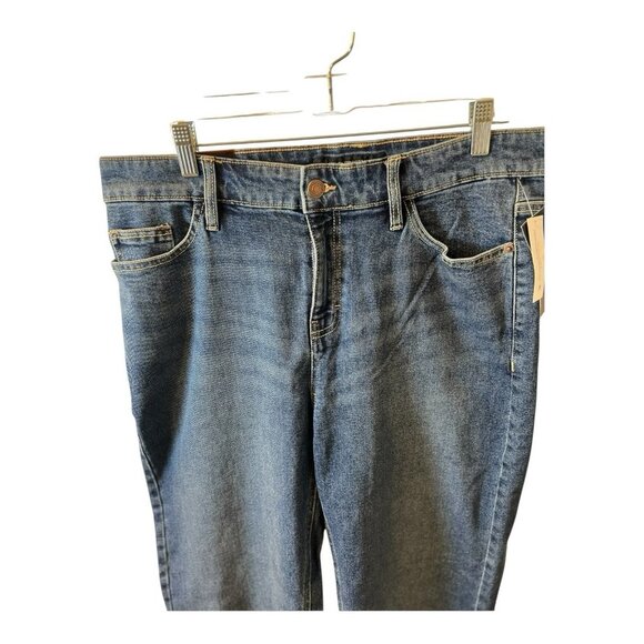 French Connection Essentials Women's High Rise Straight Jeans Dark Wash Size 14 - Picture 2 of 8